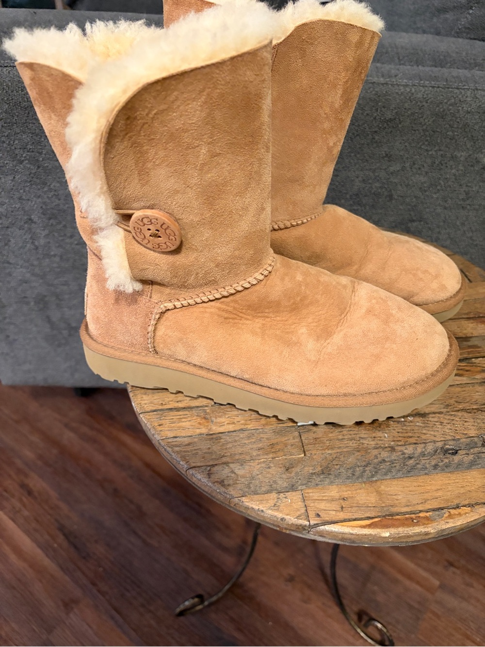 UGG Women's Button-Accent Suede Winter Boots - Chestnut/Tan